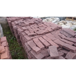 Kamień na ogrodzenie, murek, ciemno-brązowy, cegły